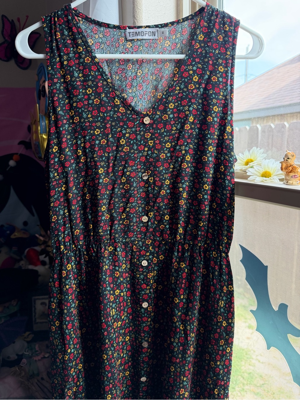 Women’s Temofon sleeveless floral print boho summer maxi dress